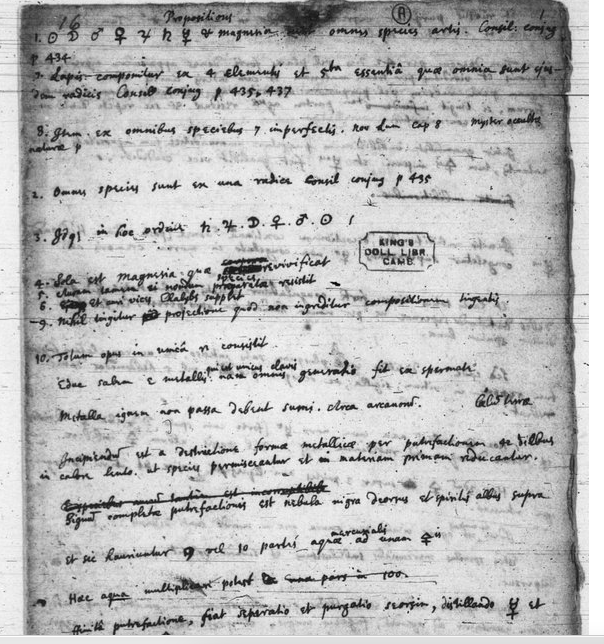 Newton's manuscrpit